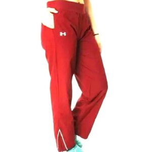 Under Armour Women’s Pre-Game Woven Red Pull On Pants XL Loose
